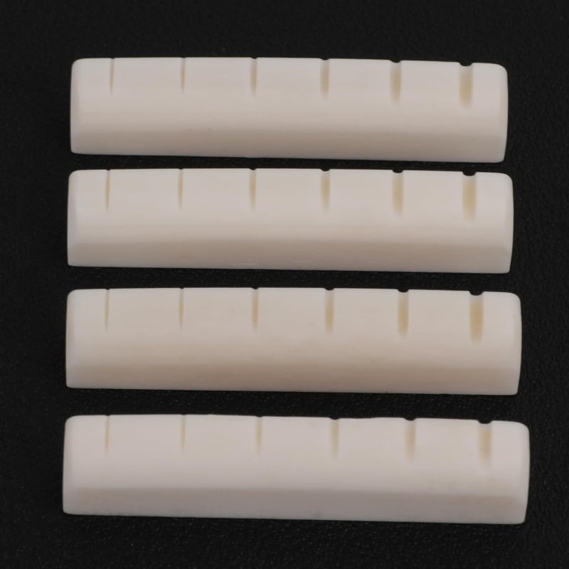 Aemrovi 4 Pcs Acoustic Guitar Nuts, Pre-Slotted 43mm (1-11/16 inch) Bone Nut Fit for Acoustic Guitar,6-String Replacement,Natural Bone in Original Color for Long-Term Maintenance - Image 4